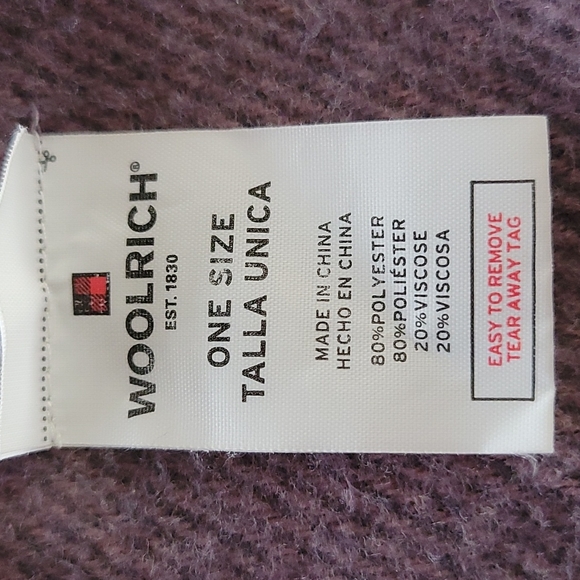 Woolrich Delphine Plum Plaid Open Wrap Poncho - Picture 9 of 10